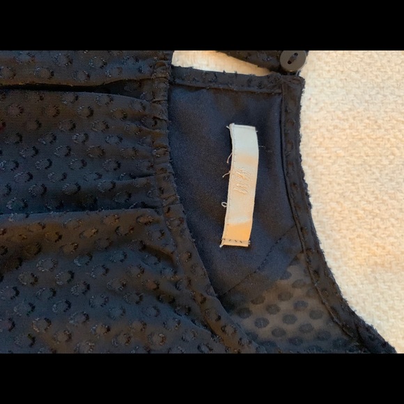 Navy sheer Swiss dot dress - Picture 2 of 4